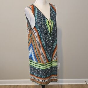 MSK Multicolor Geometric Tank Dress